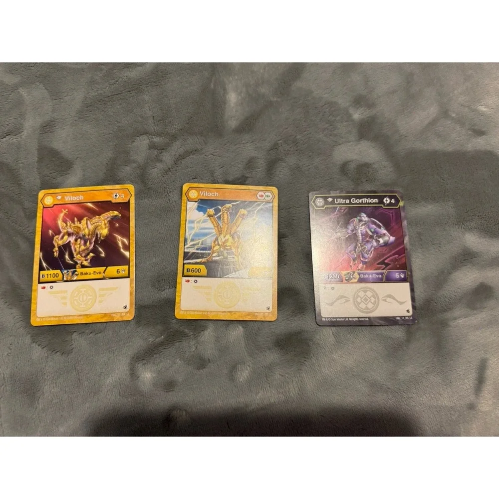 Bakugan Battle Planet Baku-Evo Card Lot Viloch Ultra Gorthion Trading Cards 3pc